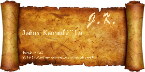 Jahn Karméla névjegykártya